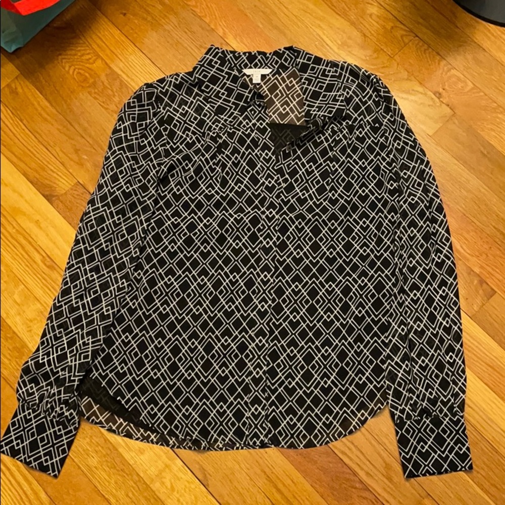 Joie black and white blouse